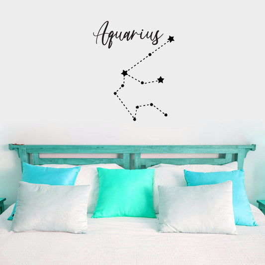 Zodiac Astrology Astronomy Constellation of Stars Aquarius Sign Symbol Vinyl Home Decor Wall Decal 