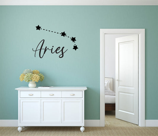 Zodiac Astrology Astronomy Constellation of Stars Aries Sign Symbol Vinyl Home Decor Wall Decal 