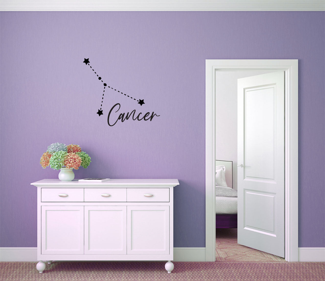 Zodiac Astrology Astronomy Constellation of Stars Cancer Sign Symbol Vinyl Home Decor Wall Decal 