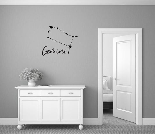 Zodiac Astrology Astronomy Constellation of Stars Gemini Sign Symbol Vinyl Home Decor Wall Decal 