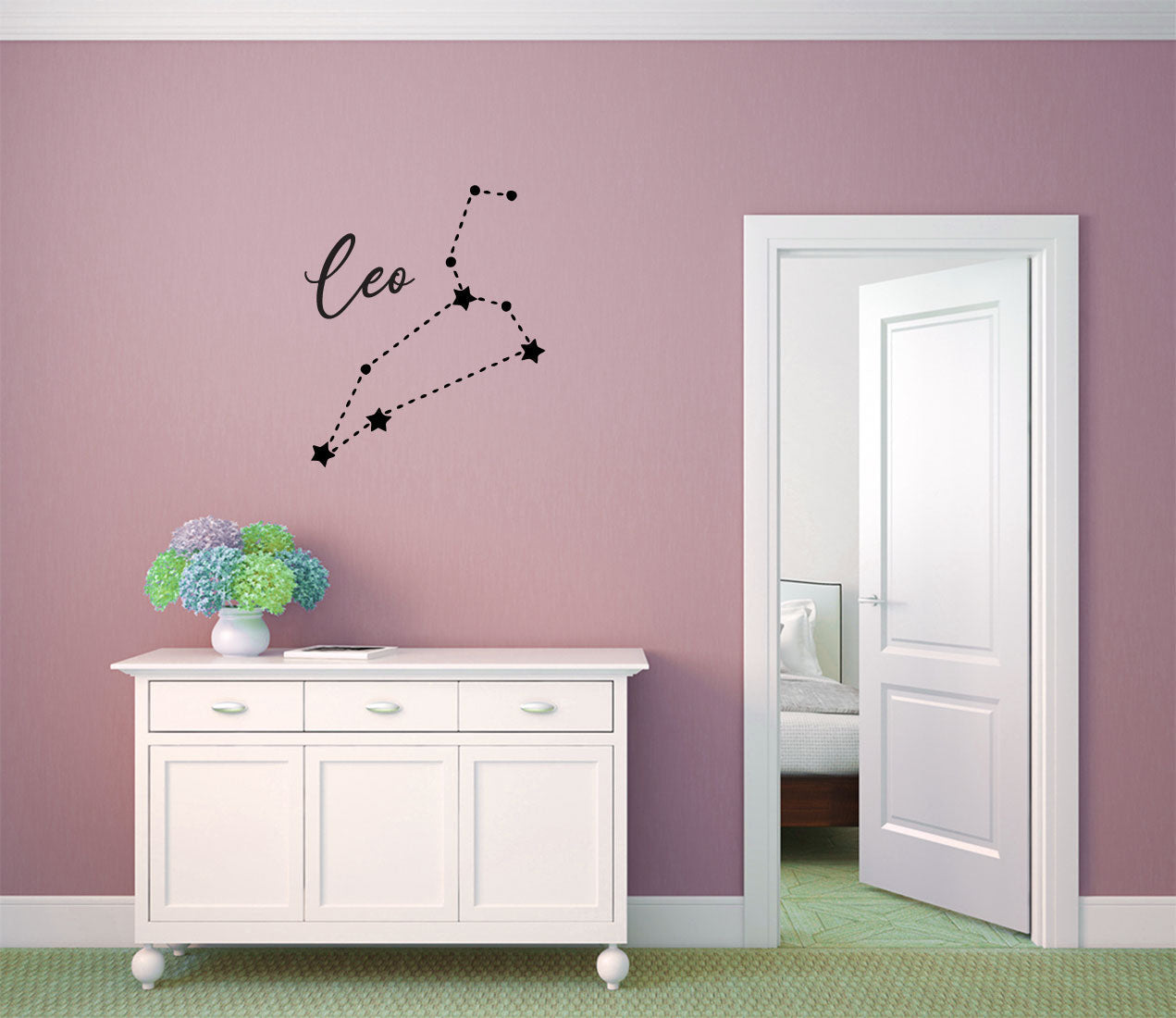 Zodiac Astrology Astronomy Constellation of Stars Leo Sign Symbol Vinyl Home Decor Wall Decal 