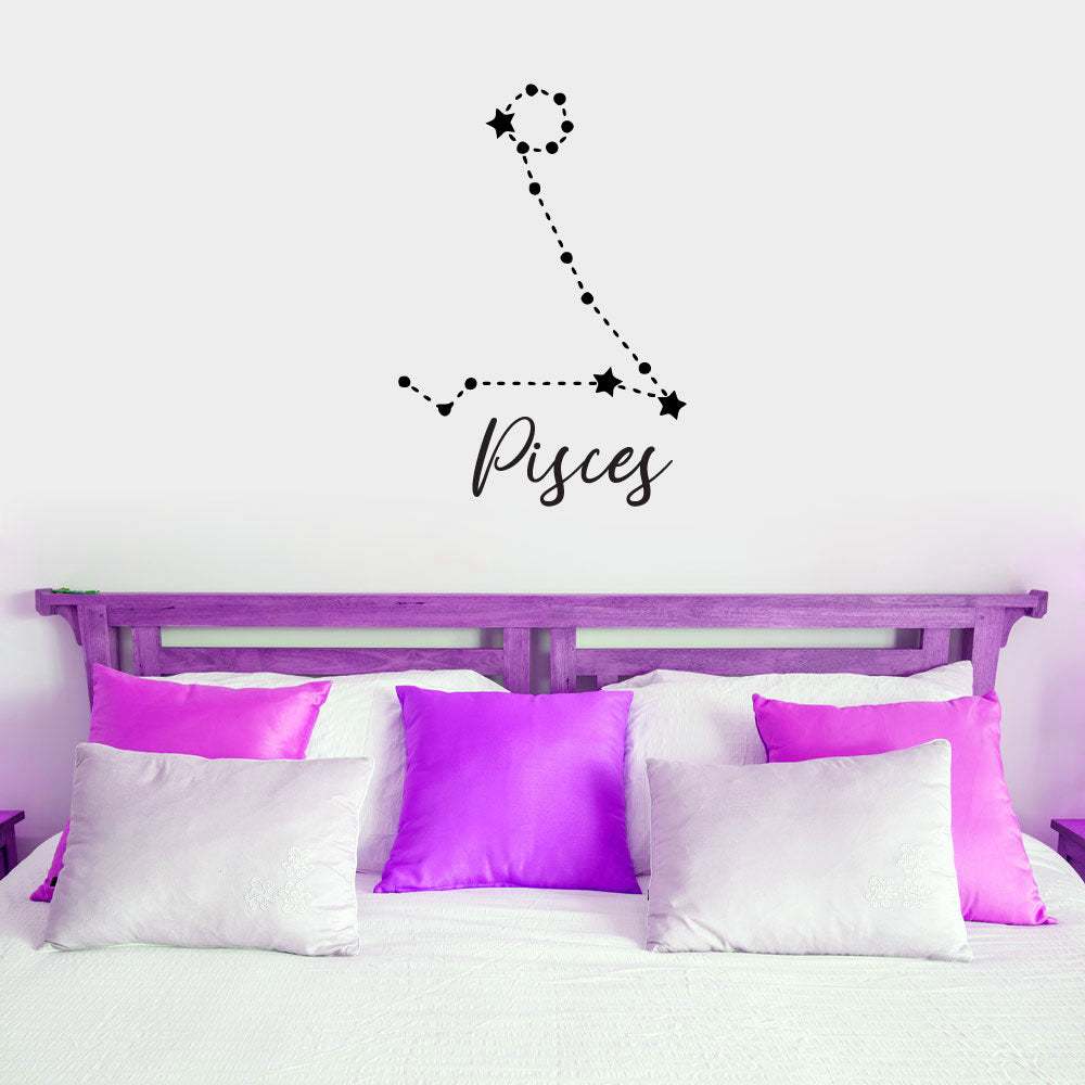 Zodiac Astrology Astronomy Constellation of Stars Pisces Sign Symbol Vinyl Home Decor Wall Decal 