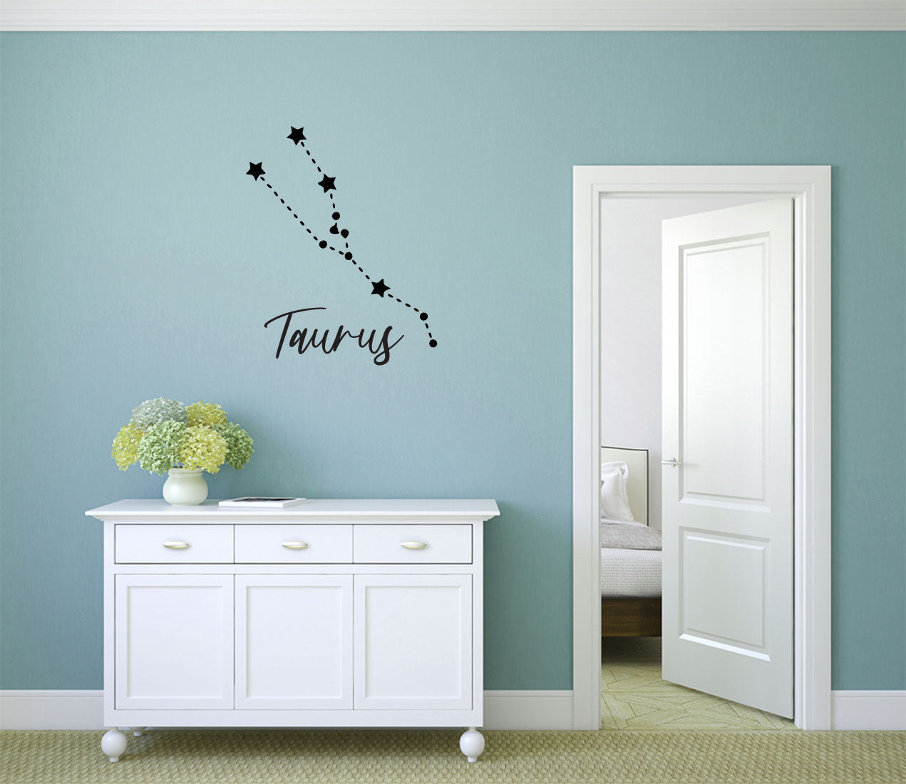 Zodiac Astrology Astronomy Constellation of Stars Taurus Sign Symbol Vinyl Home Decor Wall Decal 